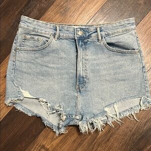 Zara Blue Distressed Jean Shorts